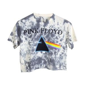 🖤Pink Floyd  Grey Tie Dye Crop Top S